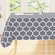 Rectangle Table Cloth Waterproof Vinyl Tablecloths W/ Flannel Backing Rectangle