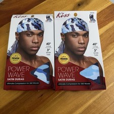 Kiss Multicolor Camo Power Wave Satin Durag Lot Of 2 One Size Multipurpose