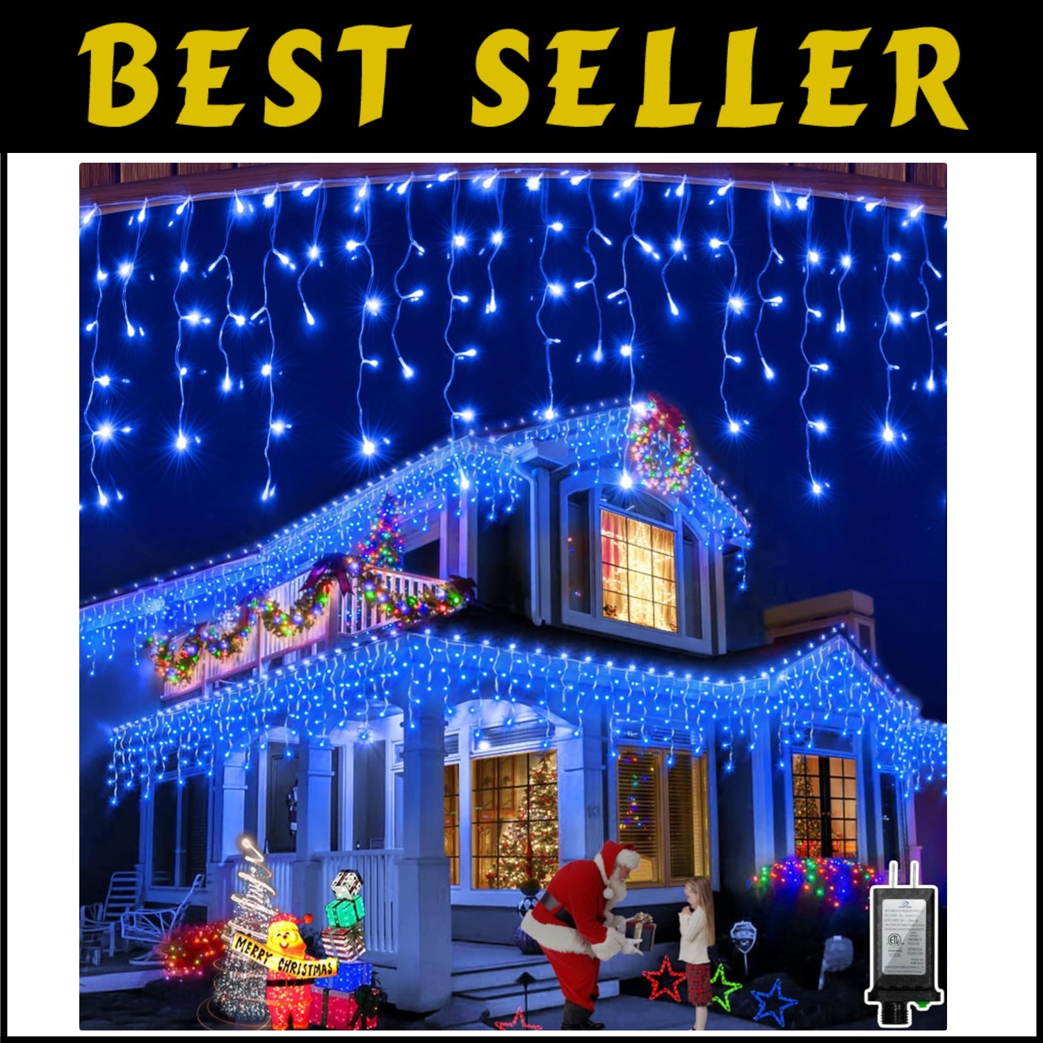 Waterproof 131FT LED String Lights with 1296 Bulbs and Timer for Outdoor Events