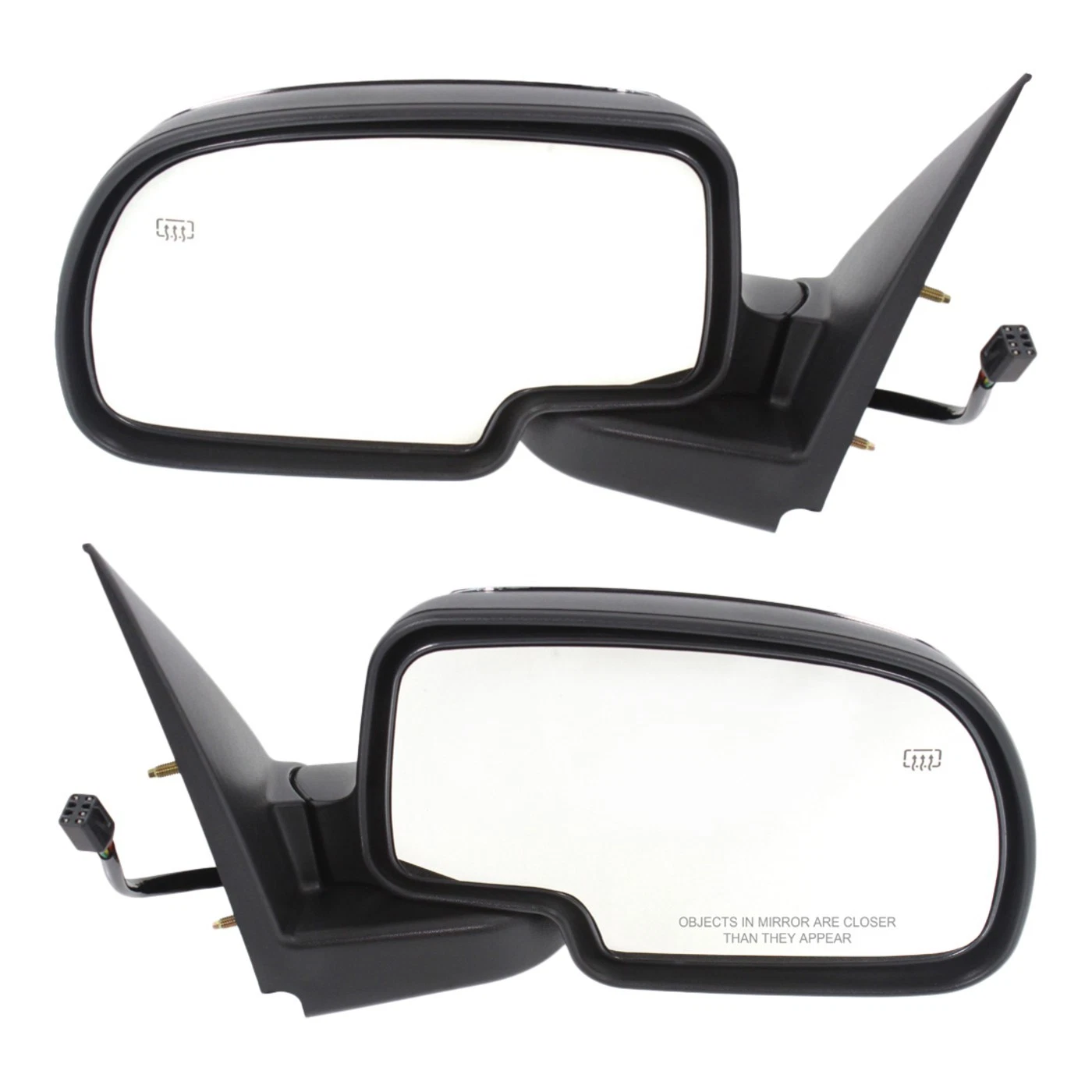 Chrome Heated Power Side View Mirrors Left & Right Pair Set for Chevy GMC Truck