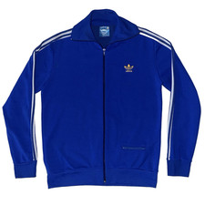 Vtg 78 adidas Ventex ATP Blue Track Jacket Gold Trefoil Single Pocket French 174