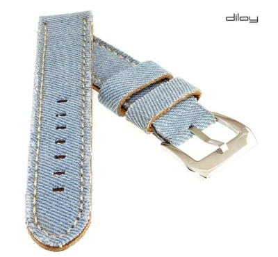 Diloy Jeans Uhrenarmband Modell Richmond hellblau 22 mm Fashion-Strap