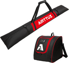 Ski Bag and Boot Bag Combo, Water-Resistant Ski Boot Travel Bag Fit Skis up to 2