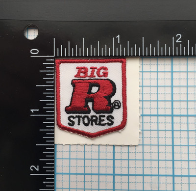 VINTAGE RARE BIG R BIGR STORES 1.5'' STICKER BACK PATCH C5