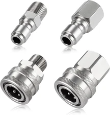 4 PCS Pressure Washer Coupler Quick Connect Fittings，3/8 in NPT Female and Ma...