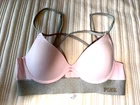 Pink By Victoria's Secret Small Pink & Gray Bonded Underwire Push-Up Bra