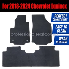 Replacement Front-Rear Floor Mats Carpet Velour For 2018-2024 Chevrolet Equinox
