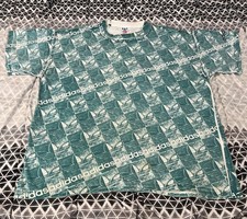 Vintage 90s Adidas T-Shirt Single Stitch All over Print AOP Made In USA Athletic