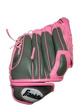 Franklin Baseball Glove Girl's Pink Gray Mitt RTP Youth - 10.5"