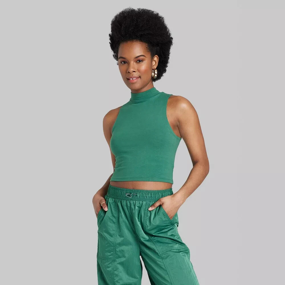 Women's Mock Turtleneck Tiny Tank Top - Wild Fable XXS | eBay