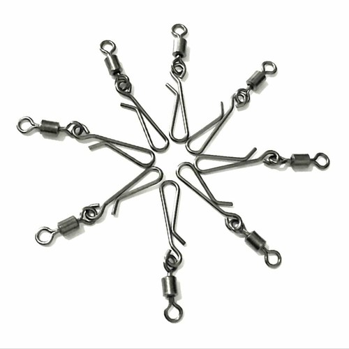 100Pcs Snap Tool Tackle Pins Line Connector Fishing Swivels Solid Rings - Picture 2 of 7