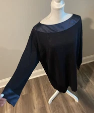 NWT $490 Vintage 80s Donna Karan New York Navy Blue Tunic Sweater Dressy
