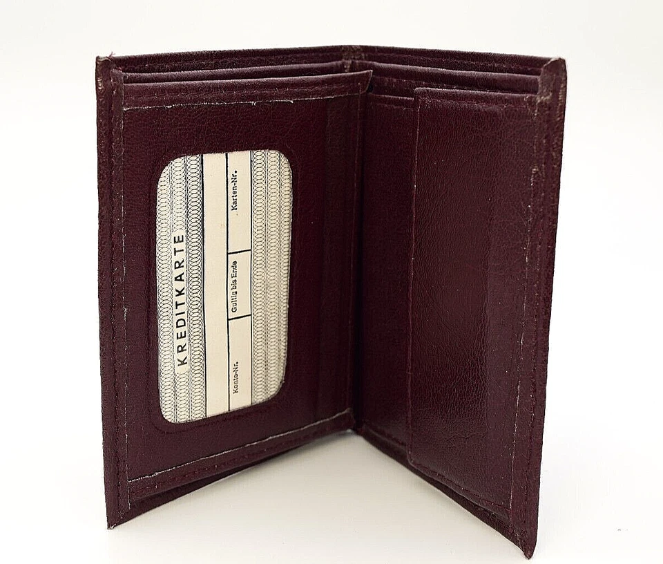 Portemonnaie Geldbörse Bordeaux Rot Dünn  Herren mit Münzfach Karten Geldbeutel - Bild 2 von 4