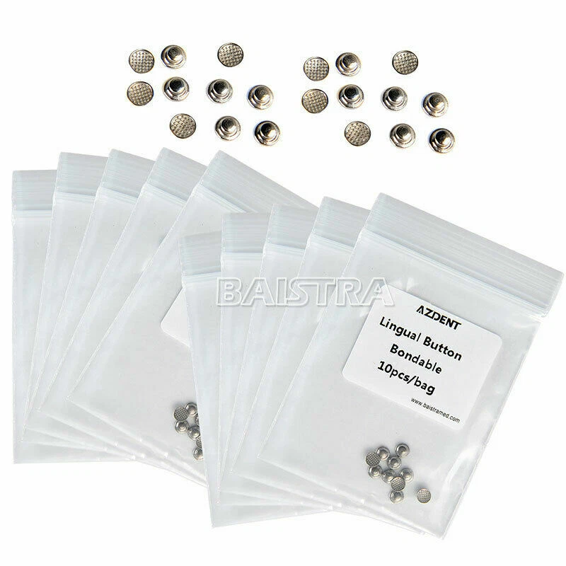 100 piezas AZDENT Dental Botones Linguales de Ortodoncia Redonda Bondable mono