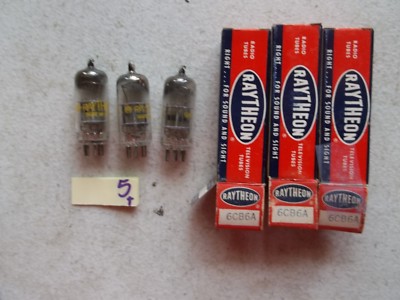 LOT OF 3 NEW IN BOX RAYTHEON ELECTRONIC TUBE 6CB6A (333)