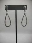 Vintage Clip On Huggie Hoop Earrings Silver Tone Womens Jewelry Costume