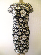  295 DAVID MEISTER FLORAL EMBROIDERED SHORT SLEEVE COCKTAIL DRESS SIZE 2 - NWT