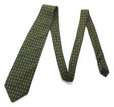 Brooks Basics Green Christmas Novelty Tie 100% Pure Silk Men's Necktie USA Made