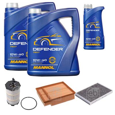 FEBI BILSTEIN Inspektionspaket 11L MANNOL Defender 10W-40 für Audi A4 Cabriolet