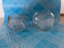 VTG 1970s Nestle Nescafe World Globe Frosted Etched Map Coffee Mug Matching Bowl