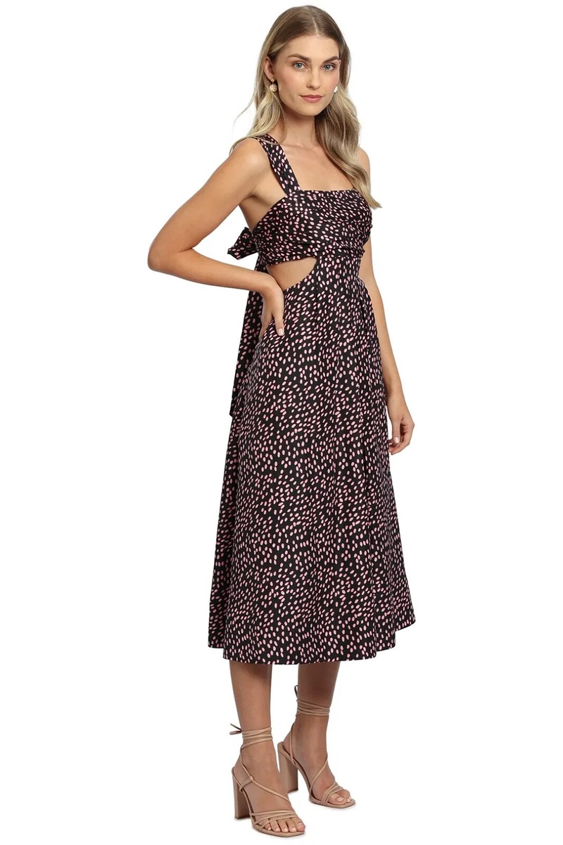 REBECCA VALLANCE Cha Cha Midi Dress Print Size AU 10 RRP 699 WITH