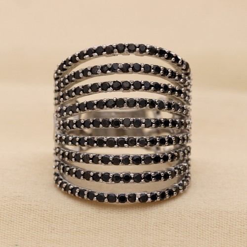 Umwerfend Cubic Zirkonia Nine Line Riesiges Hochzeit Damen Ring Variant Color - Bild 10 von 129