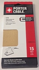Porter Cable 763801015 1/3 Sheet Stick On Sandpaper 100 Grit 15 Sheets