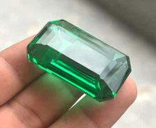 Certified 160 Cts  Natural Colombian Emerald Rich Green Emerald Shape Loose Gem