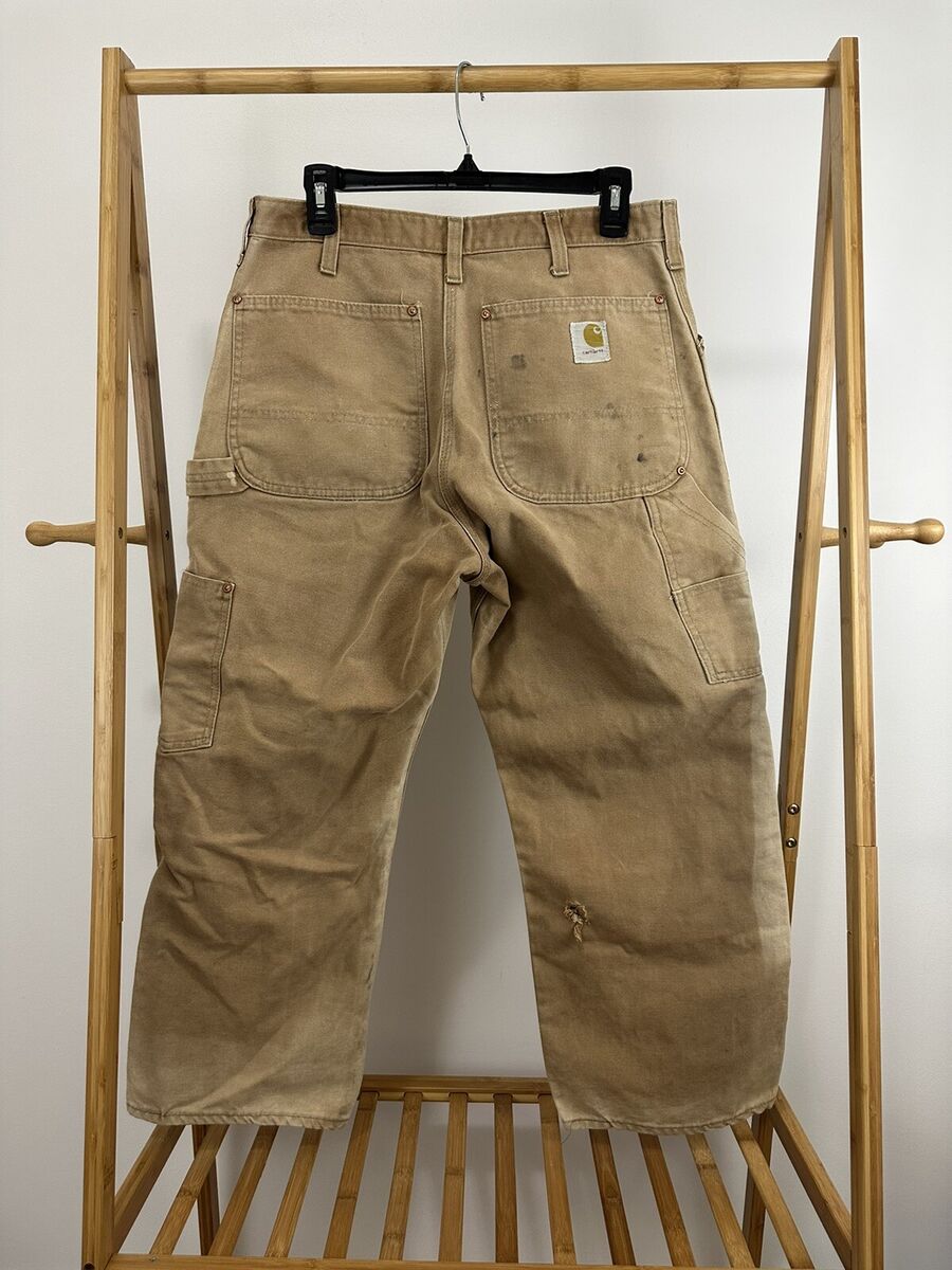 VTG 60s Carhartt Double Knee Carpenter Talon WIP Workwear Work Faded Pants  Sz 32