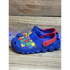 Skechers Boys Foamies Zaggle Lite Clogs Blue Red 402226N Slip On Back Strap 2C