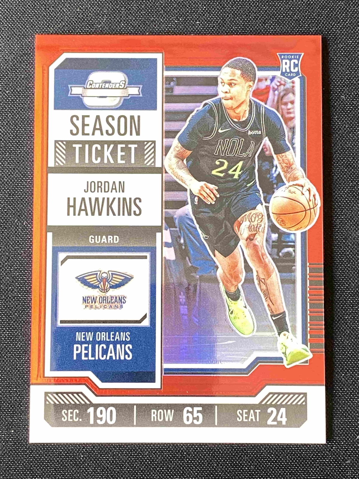 Jordan Hawkins 2023-24 Panini Contenders Optic Season Ticket Red RC #18