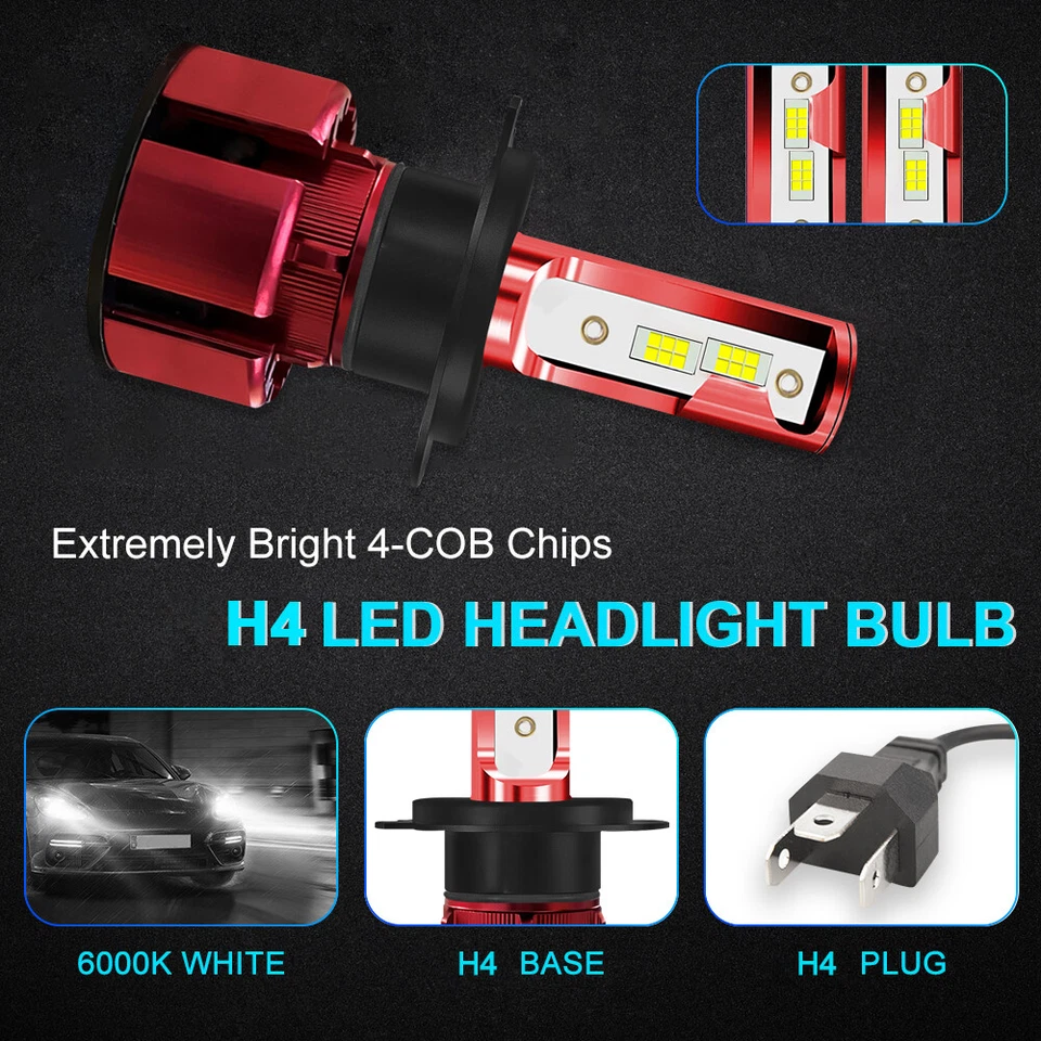 2x Kit de faros LED para Suzuki X-90 1996-1998 H4/9003 6000K bombillas haz alto/bajo Foto 4 de 4