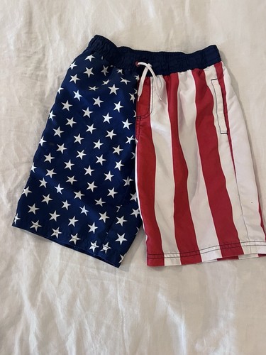 Crazy 8 Boys USA Flag Shorts Boys Size 7-8 Red White Blue - Picture 2 of 8