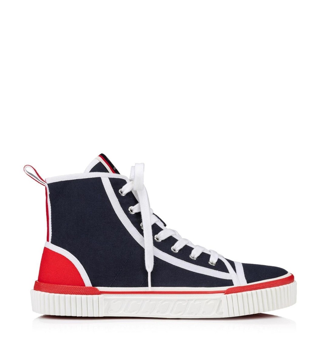 Christian Louboutin PEDRO DONNA FLAT High Hi Top Canvas Sneakers