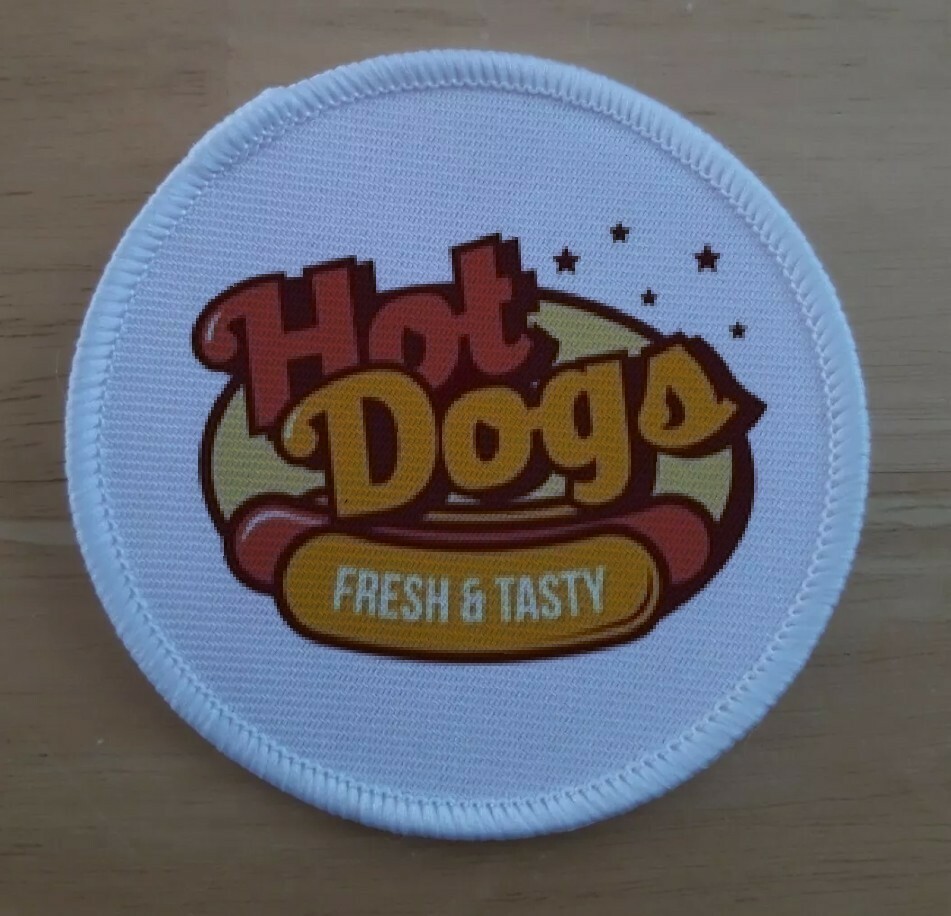 Hot Dog Dogs Catering Essen Caterer Buffet Koch Patch Aufnäher Abzeichen Abzeichen