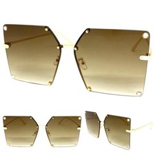 Oversized Exaggerated Classic Vintage Retro SUNGLASSES Large Square Honey Lens