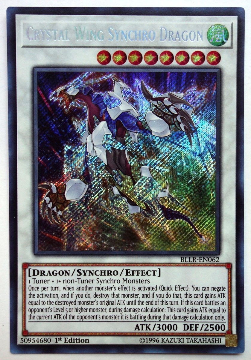*** CRYSTAL WING SYNCHRO DRAGON *** SECRET RARE BLLR-EN062 YUGIOH! *** CRYSTAL WING SYNCHRO DRAGON *** SECRET RARE BLLR-EN062 YUGIOH!