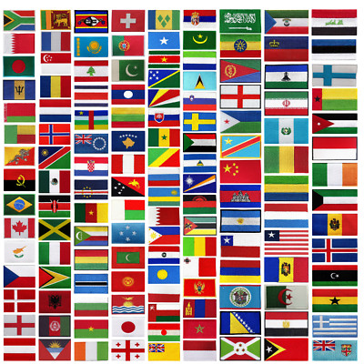 NATIONALES LAND BESTICKT FLAGGE AUFNÄHEN/AUFBÜGELN PATCH WÄHLEN SIE IHR LAND 11x18cm
