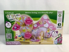 Kidkraft Lil Green World Wooden Fairy Cottage and Ferris Wheel Play Set - New