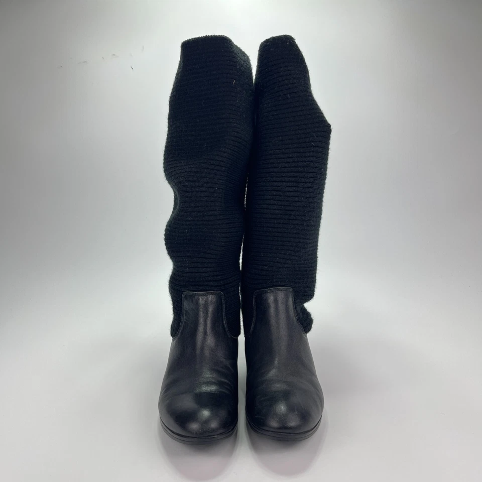 Botas informales altas sin cordones Lacoste negras monopolo de cuero textil para mujer talla 6,5 Foto 3 de 4