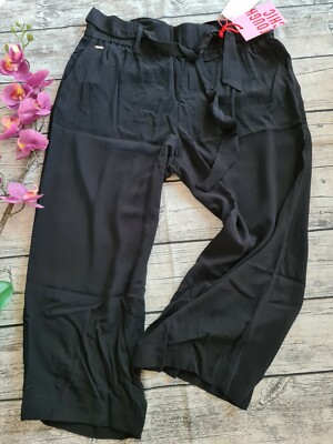 Street One Hose Stoffhose Culotte 7/8 Hose Gummizug schwarz 38 bis 46 (1 246)