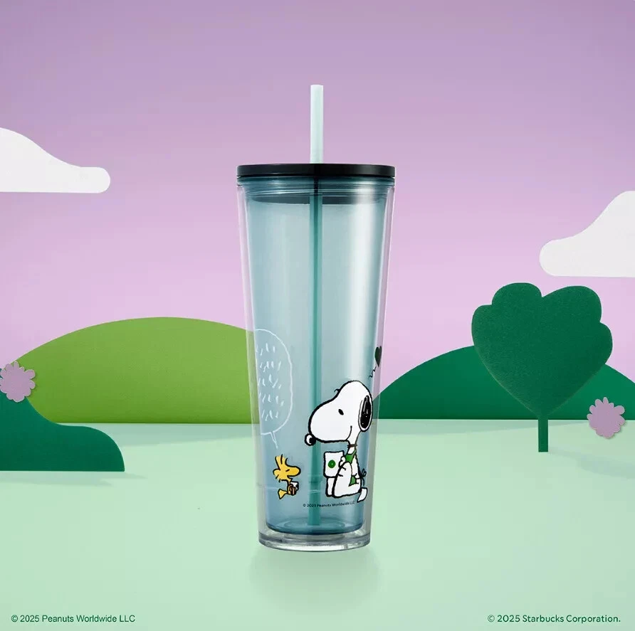 2025 Limited Edition Starbucks Insulated Mug Peanuts Joe Kind Snoopy Love 24 oz. - Image 4 of 4
