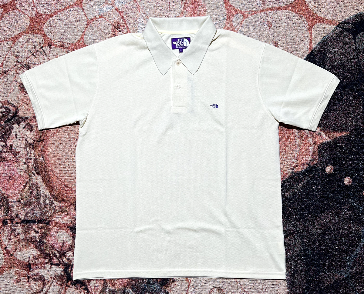 The North Face Purple Label Moss Stitch Field S/S Polo Cream Large