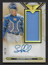 2021 Topps Triple Threads Auto Jumbo Relic Patch, Salvador Perez, Royals #9/25