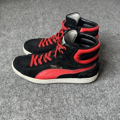 Puma First Round EX Red Black Sneakers Athletic Shoes High Top Mens 10