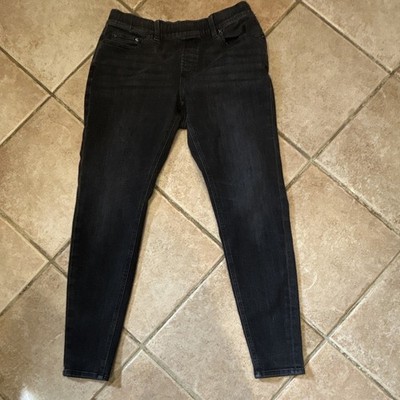 L.L.Bean Women s 1912 Skinny Jeans Black Dark Wash Denim Stretch 5-Pocket 8 Pet