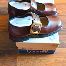 Edwards Brown Leather Mary Jane Strap Shoes Girls US 8.5 Medium 3C44