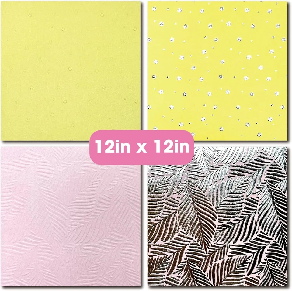 Embossing Foil Pastel12X12 Paper Pad Pack Scrapbook Cardstock Decorative Paper f - Image 2 of 4