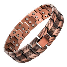 Men's Copper Bracelet,3X Strength 99.99 Copper Magnetic Adjustable Length