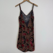 Vintage VICTORIA'S SECRET Gold Label Paisley Floral Lace Slip Dress Nightie L